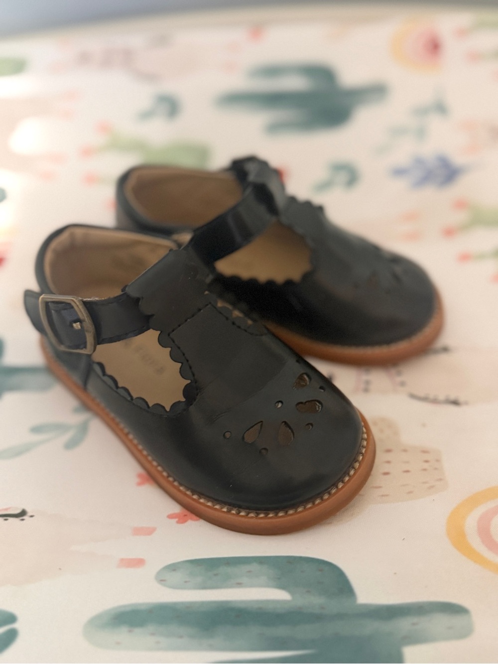 Classic black Leather Mary Jane Kids Shoes
